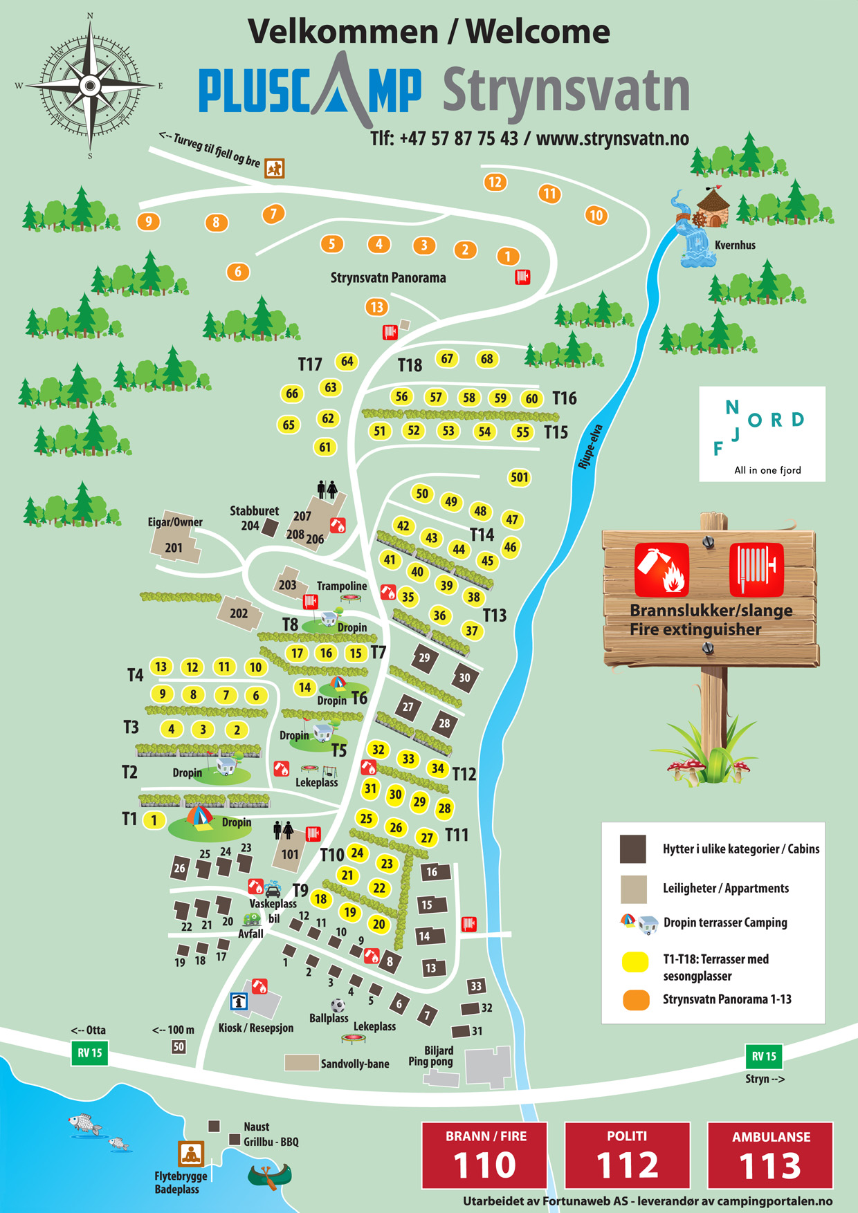 Strynsvatn Camping Oversiktskart